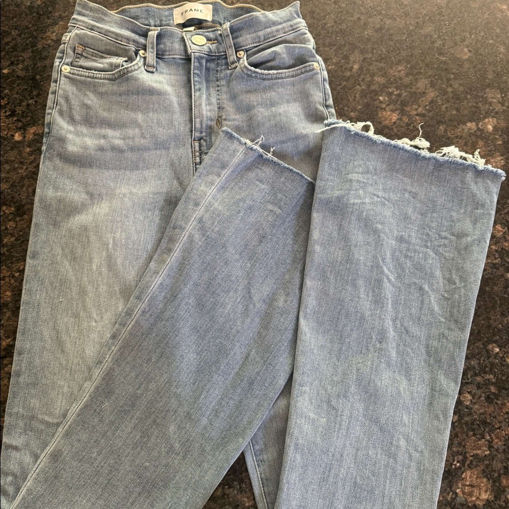 Frame Le Easy Fare Raw Hem High Waist